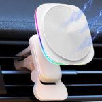 MagSafe対応 強磁力 車載ホルダー 15Wワイヤレス充電器 エアコン吹出口 強磁力 スマホホルダー 車載ホルダー 角度自由調節 車載アクセサリー 全2色 SKU:IPC09032024004