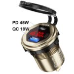 埋め込み式車載充電器 LED3色  QC18W車載充電器 PD45W 改造 車載充電器 車載充電器 カーチャージャー PD typeC USB3.0 QC3.0 急速 充電器 全4色 SKU:IPC09032024007 - Image 30