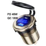 埋め込み式車載充電器 LED3色  QC18W車載充電器 PD45W 改造 車載充電器 車載充電器 カーチャージャー PD typeC USB3.0 QC3.0 急速 充電器 全4色 SKU:IPC09032024007 - Image 29