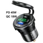 埋め込み式車載充電器 LED3色  QC18W車載充電器 PD45W 改造 車載充電器 車載充電器 カーチャージャー PD typeC USB3.0 QC3.0 急速 充電器 全4色 SKU:IPC09032024007 - Image 28