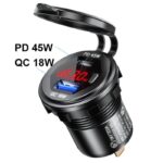 埋め込み式車載充電器 LED3色  QC18W車載充電器 PD45W 改造 車載充電器 車載充電器 カーチャージャー PD typeC USB3.0 QC3.0 急速 充電器 全4色 SKU:IPC09032024007 - Image 27