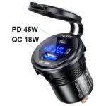 埋め込み式車載充電器 LED3色  QC18W車載充電器 PD45W 改造 車載充電器 車載充電器 カーチャージャー PD typeC USB3.0 QC3.0 急速 充電器 全4色 SKU:IPC09032024007 - Image 26