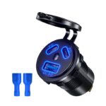 埋め込み式車載充電器 埋め込み式PD+QC3.0USBポートチャージャー 改造 車載充電器 QC18W車載充電器  PD45W*2 USBカーチャージャー iPhone Android 全3色 SKU:IPC09032024008