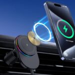 MagSafe対応 強磁力 車載ホルダー 15Wワイヤレス充電器 エアコン吹出口 強磁力 スマホホルダー 車載ホルダー 角度自由調節 車載アクセサリー 全2種類 SKU:IPC09032024017 - Image 7