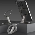 両面強磁力 スマホ スタンド Magsafe スマホスタンド 折り畳式 マグネット式 スマートフォン リングホルダーMagsafeアクセサリー 全2色 SKU:IPC09032024033 - 画像 (2)