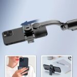 三脚付き自撮り棒 C01S  スマホスタンド  補光ライト付き 三脚ホルダー  スマホ用クリップ スマートフォンホルダー 1000mmまで伸びる  リモコン付き  Black SKU:IPC09102024024 - Image 14