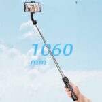 三脚付き自撮り棒 C01S  スマホスタンド  補光ライト付き 三脚ホルダー  スマホ用クリップ スマートフォンホルダー 1000mmまで伸びる  リモコン付き  Black SKU:IPC09102024024 - Image 8