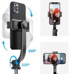 三脚付き自撮り棒 C01S  スマホスタンド  補光ライト付き 三脚ホルダー  スマホ用クリップ スマートフォンホルダー 1000mmまで伸びる  リモコン付き  Black SKU:IPC09102024024 - Image 5