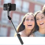三脚付き自撮り棒 C01S  スマホスタンド  補光ライト付き 三脚ホルダー  スマホ用クリップ スマートフォンホルダー 1000mmまで伸びる  リモコン付き  Black SKU:IPC09102024024 - Image 3