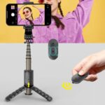 三脚付き自撮り棒 Q10 MINI  スマホスタンド  三脚ホルダー スマホ用クリップ スマートフォンホルダー 740mmまで伸びる  リモコン付き  全2色 SKU:IPC09102024025 - Image 8