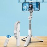 三脚付き自撮り棒 Q03s  スマホスタンド   補光ライト付き 三脚ホルダー スマホ用クリップ スマートフォンホルダー 700mmまで伸びる  リモコン付き  全2色 SKU:IPC09102024026 - Image 17
