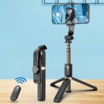 三脚付き自撮り棒 Q03s  スマホスタンド   補光ライト付き 三脚ホルダー スマホ用クリップ スマートフォンホルダー 700mmまで伸びる  リモコン付き  全2色 SKU:IPC09102024026 - Image 16
