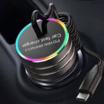 シガーソケット 伸縮可能リール式  Type-c 快速車載充電器 カーチャージャー  QC3.0 快速充電器  ケーブル付き車載充電器 SKU:IPC09102024037 - 画像 (2)