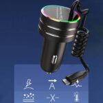 シガーソケット 伸縮可能リール式  Type-c 快速車載充電器 カーチャージャー  QC3.0 快速充電器  ケーブル付き車載充電器 SKU:IPC09102024037 - 画像 (6)