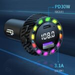 2ポート Type-c 快速車載充電器 PD30W 3.1A カーチャージャー Bluetooth5.3対応 快速充電器 Type-c シガーソケット 車載充電器 SKU:IPC09102024038 - Image 6