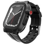 Apple watch S7/S8 41mm シリコン＋PC製一体型バンド カバー Apple watch45mm 防水ケース  耐衝撃 アップル ウォッチ 保護ケース 着装まま充電可能Apple Watchカバー Black SKU:IPC09102024057 - Image 9