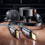 車載USBカーチャージャー 巻き取り式車載充電器 シガーソケット 2in1 30W USBカーチャージャー急速充電器 車用スマホ充電器 車内用スマホ充電器 全2種類 SKU:IPC09112024009 - Image 2