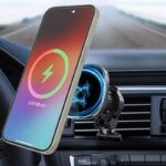 MagSafe対応 強磁力 車載ホルダー 15Wワイヤレス充電器 エアコン吹出口 強磁力 スマホホルダー 車載ホルダー 角度自由調節 車載アクセサリー SKU:IPC09112024013 - Image 7