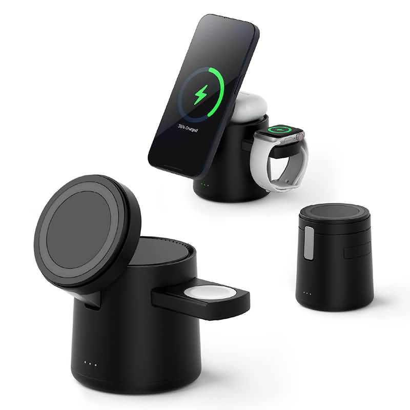 IPC09112024015-06.jpg 3in1ワイヤレス充電器 Apple watch &Air Pods充電充電可能 ワイヤレス充電 スタンド機能 PD15W 快速充電器 magsafe充電器 全3色 SKU:IPC09112024015 - 画像 (1)