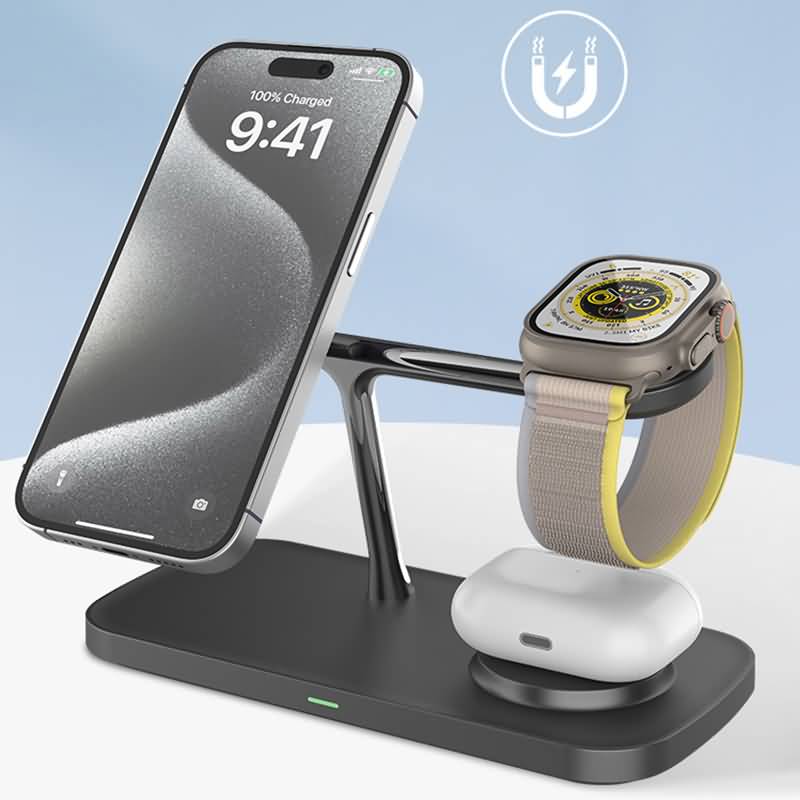 IPC09112024017-5.jpg Qi2 3in1ワイヤレス充電器 Apple watch &Air Pods充電充電可能 ワイヤレス充電 スタンド機能 PD15W 快速充電器 magsafe充電器 全2色 SKU:IPC09112024017 - 画像 (1)