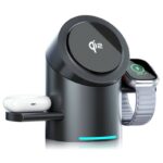 Qi2 3in1ワイヤレス充電器 折れ畳式 Apple watch &Air Pods充電充電可能 ワイヤレス充電 スタンド機能 PD15W 快速充電器 magsafe充電器  SKU:IPC09112024019 - 画像 (2)