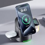 Qi2 3in1ワイヤレス充電器 折れ畳式 Apple watch &Air Pods充電充電可能 ワイヤレス充電 スタンド機能 PD15W 快速充電器 magsafe充電器  SKU:IPC09112024019 - 画像 (6)