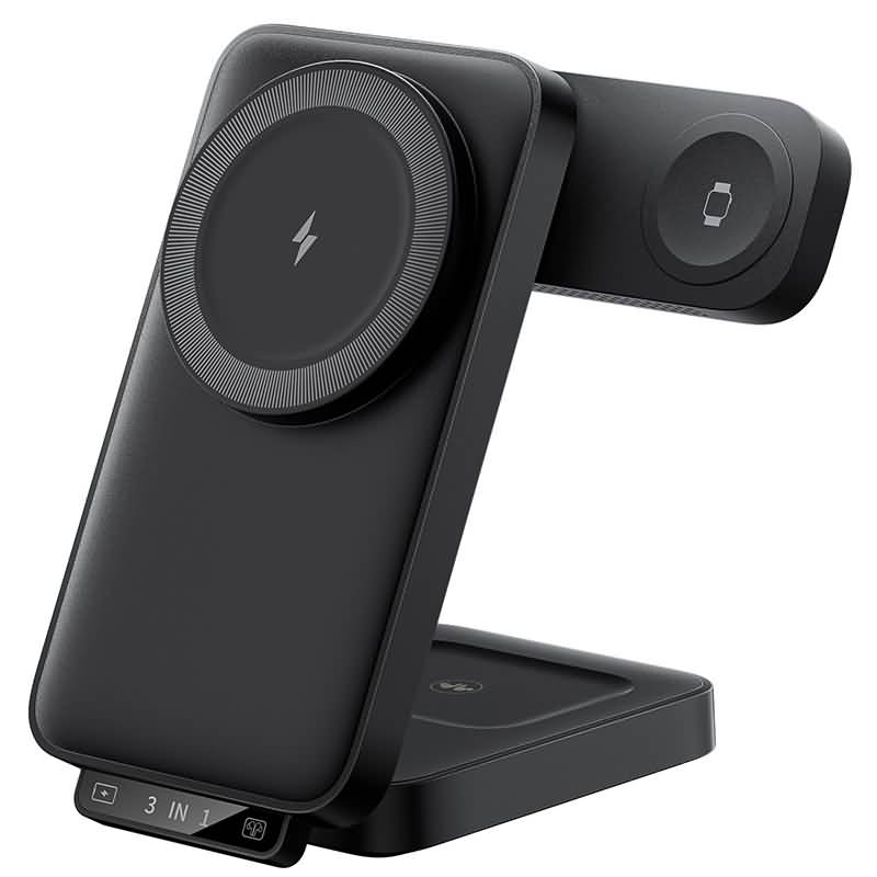 IPC09112024021-01.jpg 折れ畳み式 3in1ワイヤレス充電器 Apple watch &Air Pods充電充電可能 PD15W 快速充電器 充電スタンド magsafe充電器 全2色 SKU:IPC09112024021 - Image 1
