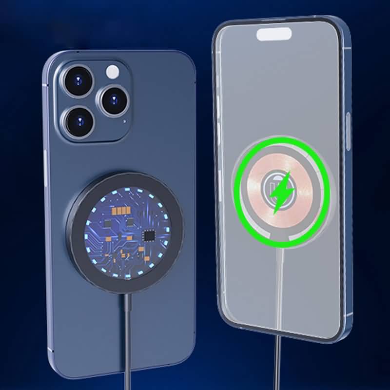 IPC10092024008-01.jpg PD15W 快速充電器 ワイヤレスチャージャーLEDライト付き ワイヤレス充電器 iPhone充電器 type- C 装着のままでも充電可能 全2色 SKU:IPC10092024008 - Image 1