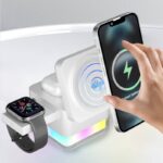 3in1ワイヤレス充電器 Apple watch &Air Pods充電可能 ワイヤレス充電 スタンド機能 PD15W 快速充電器 magsafe充電器 全2色 SKU:IPC10092024010 - Image 6