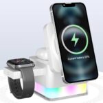 3in1ワイヤレス充電器 Apple watch &Air Pods充電可能 ワイヤレス充電 スタンド機能 PD15W 快速充電器 magsafe充電器 全2色 SKU:IPC10092024010