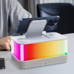 3in1ワイヤレス充電器 PD15W 快速充電器 ブルートゥーススピーカーbluetooth5.0 高音質スピーカー 雰囲気ライト搭載 ワイヤレス充電スタンド機能 ワイヤレス充電器可能 全2色 SKU:IPC10112024007 - 画像 (3)