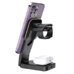 3in1ワイヤレス充電器 Apple watch &Air Pods充電可能 ワイヤレス充電 スタンド機能 PD15W 快速充電器 magsafe充電器 全2色 SKU:IPC10112024010 - 画像 (5)