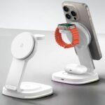 3in1ワイヤレス充電器 Apple watch &Air Pods充電可能 ワイヤレス充電 スタンド機能 PD15W 快速充電器 magsafe充電器 全2色 SKU:IPC10112024014 - 画像 (4)