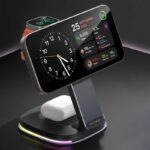 3in1ワイヤレス充電器 Apple watch &Air Pods充電可能 ワイヤレス充電 スタンド機能 PD15W 快速充電器 magsafe充電器 全2色 SKU:IPC10112024014 - 画像 (7)