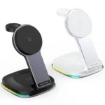 3in1ワイヤレス充電器 Apple watch &Air Pods充電可能 ワイヤレス充電 スタンド機能 PD15W 快速充電器 magsafe充電器 全2色 SKU:IPC10112024014