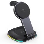 3in1ワイヤレス充電器 Apple watch &Air Pods充電可能 ワイヤレス充電 スタンド機能 PD15W 快速充電器 magsafe充電器 全2色 SKU:IPC10112024014 - 画像 (5)