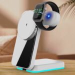折れ畳式 3in1ワイヤレス充電器 Apple watch &Air Pods充電可能 ワイヤレス充電 スタンド機能 PD15W 快速充電器 magsafe充電器 全2色 SKU:IPC10112024016 - 画像 (5)