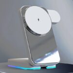 折れ畳式 3in1ワイヤレス充電器 Apple watch &Air Pods充電可能 ワイヤレス充電 スタンド機能 PD15W 快速充電器 magsafe充電器 全2色 SKU:IPC10112024016 - 画像 (2)