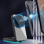 折れ畳式 3in1ワイヤレス充電器 Apple watch &Air Pods充電可能 ワイヤレス充電 スタンド機能 PD15W 快速充電器 magsafe充電器 全2色 SKU:IPC10112024016 - 画像 (3)