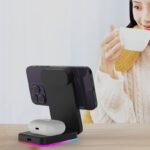 折れ畳式 3in1ワイヤレス充電器 Apple watch &Air Pods充電可能 ワイヤレス充電 スタンド機能 PD15W 快速充電器 magsafe充電器 全2色 SKU:IPC10112024016 - 画像 (11)