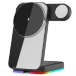 折れ畳式 3in1ワイヤレス充電器 Apple watch &Air Pods充電可能 ワイヤレス充電 スタンド機能 PD15W 快速充電器 magsafe充電器 全2色 SKU:IPC10112024016 - 画像 (4)