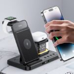 5in1ワイヤレス充電器  Apple watch &Air Pods充電充電可能 ワイヤレス充電 スタンド機能 PD15W 快速充電器 magsafe充電器 黒色  SKU:IPC10112024018 - 画像 (4)