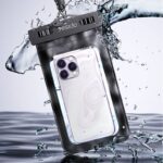 防水ポーチ スマホ防水 ケース  IPX8防水規格 PVC製 携帯防水ケース 完全防水ケース 6.8インチまで対応可能 スマホ防水袋 黒色 SKU:IPC10112024019