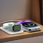 折れ畳式 3in1ワイヤレス充電器 Apple watch &Air Pods充電可能 ワイヤレス充電 スタンド機能 PD15W 快速充電器 magsafe充電器 全2色 SKU:IPC10112024022 - 画像 (2)