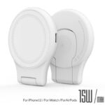 折れ畳み式 2in1ワイヤレス充電器 Apple watch &Air Pods充電可能 ワイヤレス充電 スタンド機能 PD15W 快速充電器 magsafe充電器 全2色 SKU:IPC10132024005 - Image 6