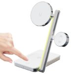 折れ畳み式 3in1ワイヤレス充電器 Apple watch &Air Pods充電可能 ワイヤレス充電 スタンド機能 PD15W 快速充電器 magsafe充電器 全2色 SKU:IPC10132024006 - Image 2