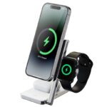 折れ畳み式 3in1ワイヤレス充電器 Apple watch &Air Pods充電可能 ワイヤレス充電 スタンド機能 PD15W 快速充電器 magsafe充電器 全2色 SKU:IPC10132024006 - Image 5