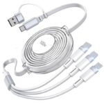 PD100W快速充電器  iPhone micro USB Type-C 対応 2in3多機能充電ケーブル  type-cケーブル  1.2m Lightning/Micro USB/Type-C  USBポート充電 ケーブル ナイロン 断線しにくい 充電ケーブル  TypeC 充電ケーブル Black/White/Pink 全3色 SKU:IPC10132024009 - Image 12