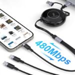 PD100W快速充電器  iPhone micro USB Type-C 対応 2in3多機能充電ケーブル  type-cケーブル  1.2m Lightning/Micro USB/Type-C  USBポート充電 ケーブル ナイロン 断線しにくい 充電ケーブル  TypeC 充電ケーブル Black/White/Pink 全3色 SKU:IPC10132024009 - Image 11