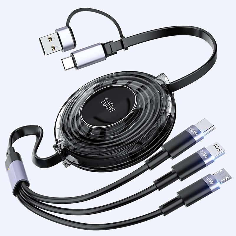 IPC10132024009-12.jpg PD100W快速充電器 iPhone micro USB Type-C 対応 2in3多機能充電ケーブル type-cケーブル 1.2m Lightning/Micro USB/Type-C USBポート充電 ケーブル ナイロン 断線しにくい 充電ケーブル TypeC 充電ケーブル Black/White/Pink 全3色 SKU:IPC10132024009 - Image 1
